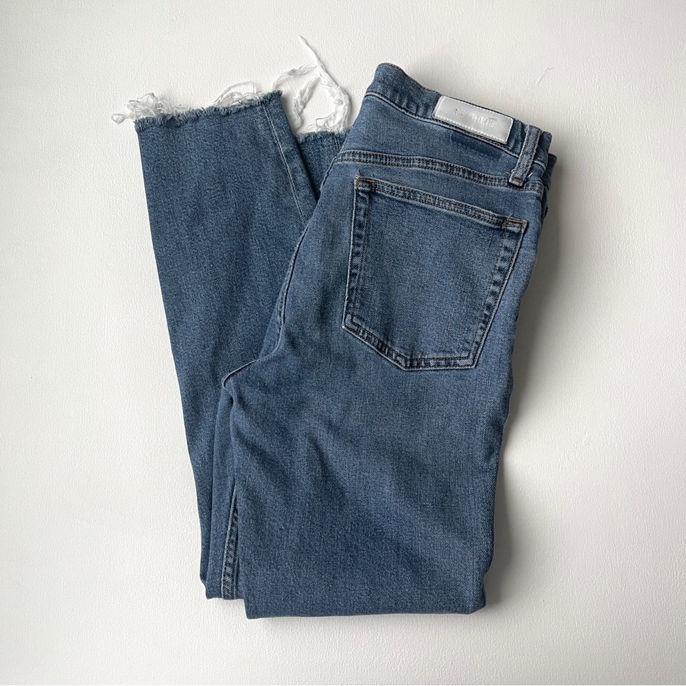 RE/DONE Comfort Stretch High Rise Ripped Jeans - Picture 5 of 6